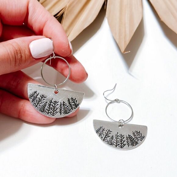 Silver boho dangle earrings S285 - Picture 2 of 2